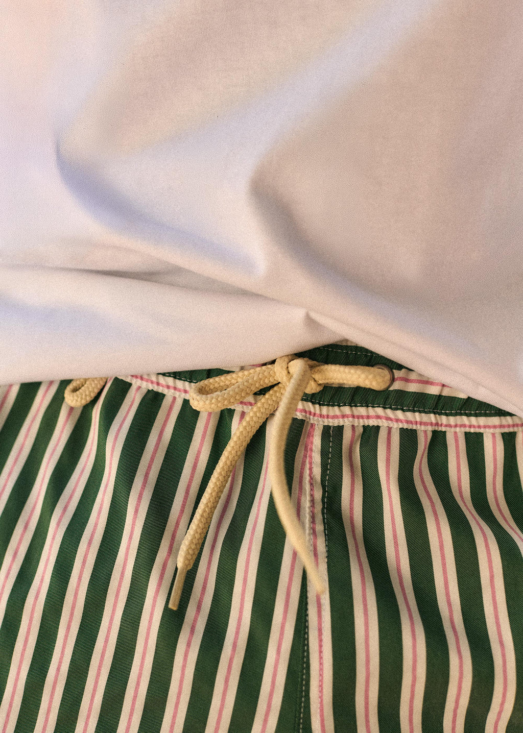 Maillot de bain Rob - Vert Rayures Blanc / Rose