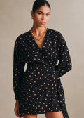 Robe ALICE - Imprimé Pois Beige Fond Noir