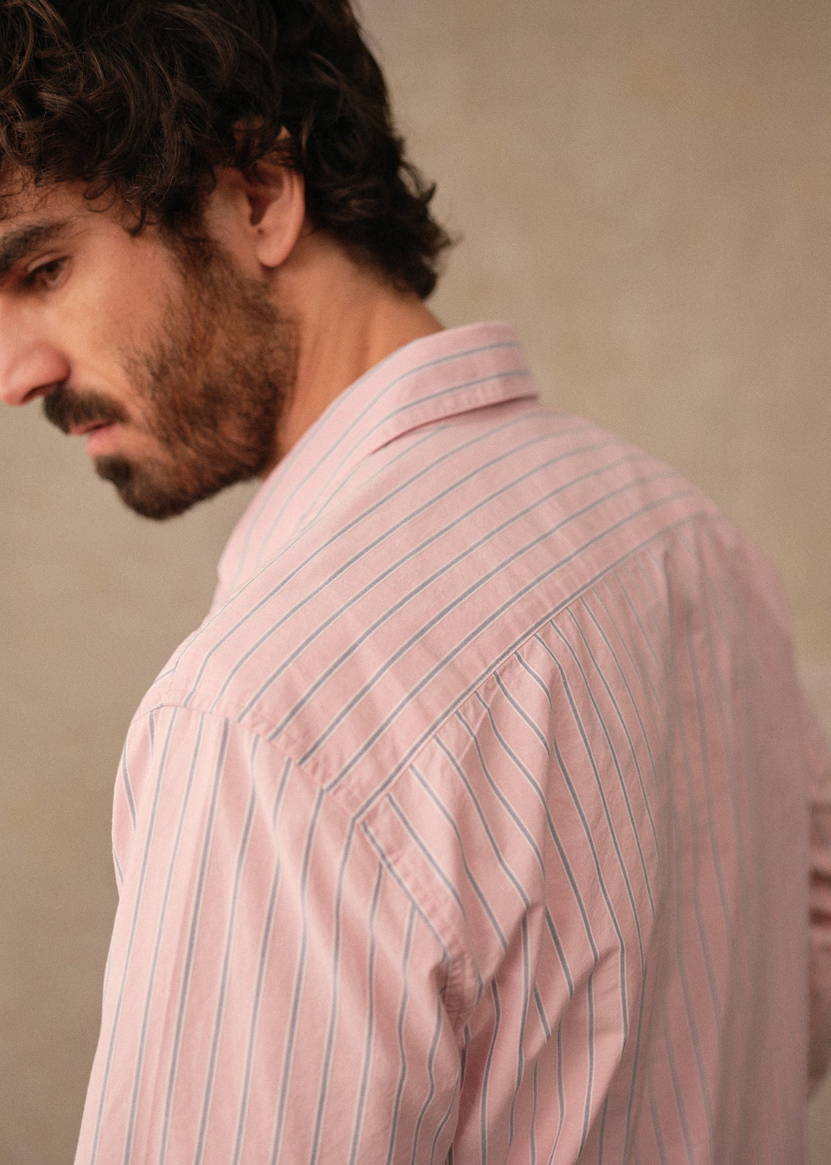 Chemise Charlie - Rose Rayures Bleues