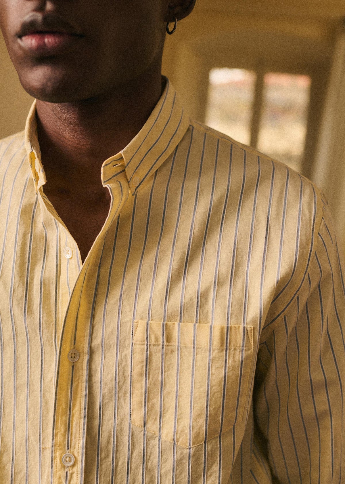 Chemise Charlie - Jaune Rayures Bleues