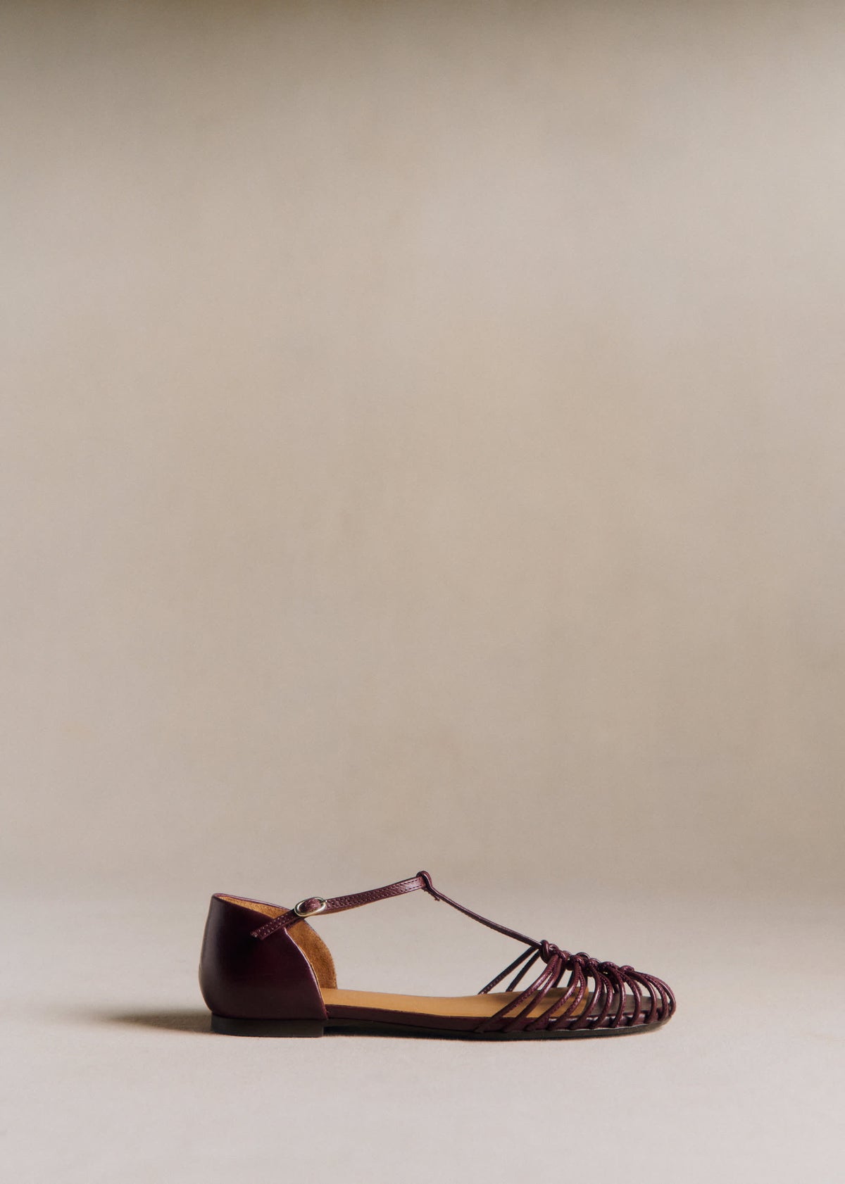 Sandales Low Mira - Bordeaux Lisse