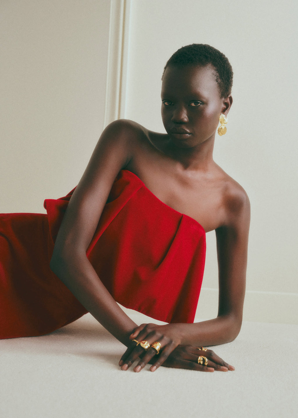 Top LISSI - Velours Rouge