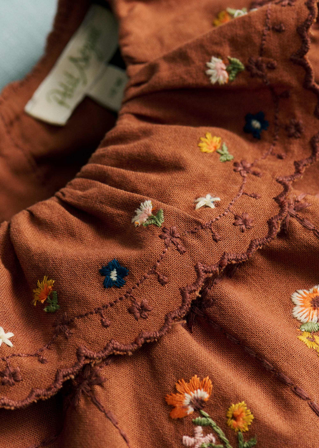 Blouse Héloïse - Caramel / Broderie Herbier