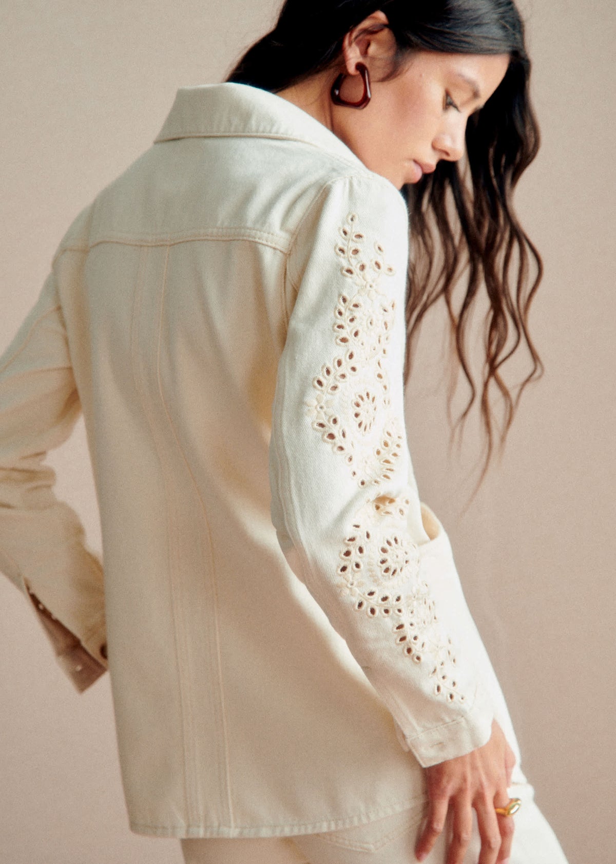 Veste Will - Broderies Lierre Fond Écru
