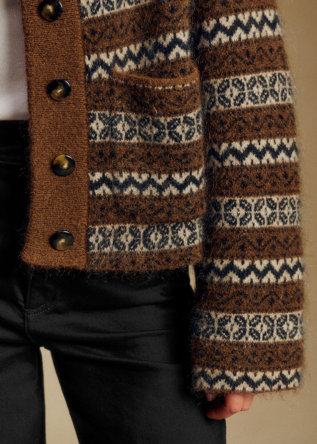 Veste Thais - Jacquard Marron