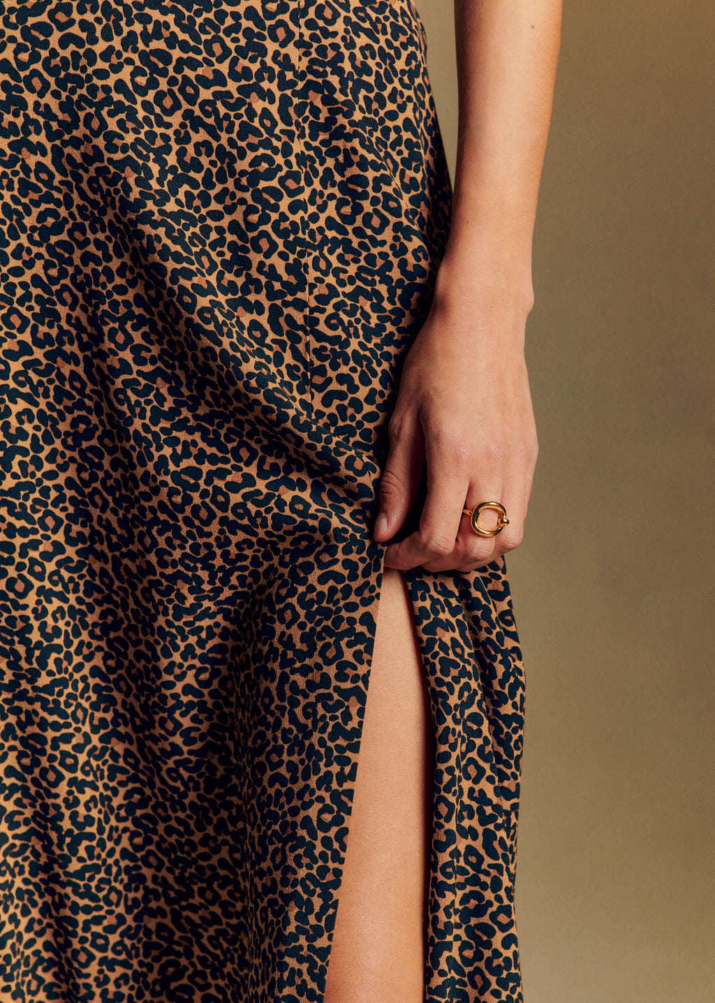 Jupe Tan - Imprimé Leopard Brun