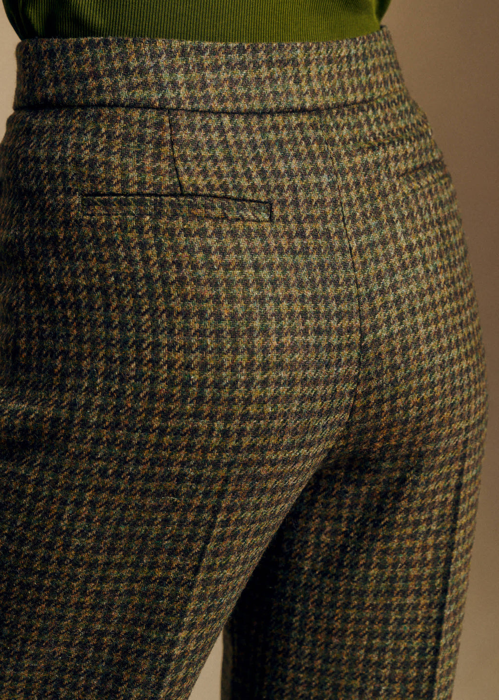 Pantalon Dan - Pied de Poule Kaki