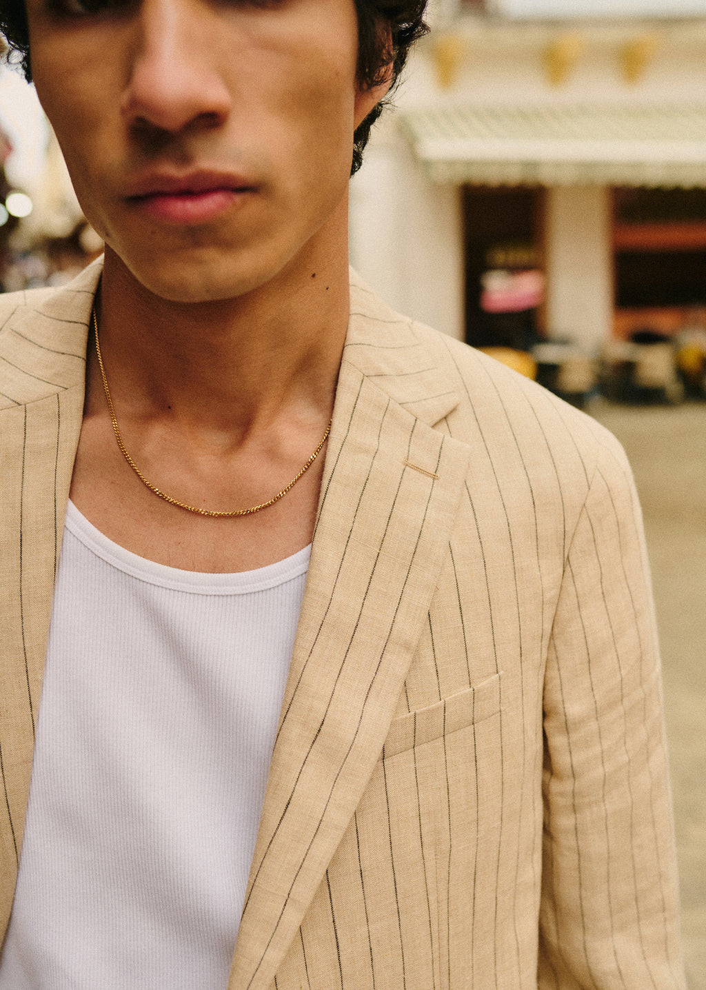 Veste Kale - Beige Rayures Fines Marron