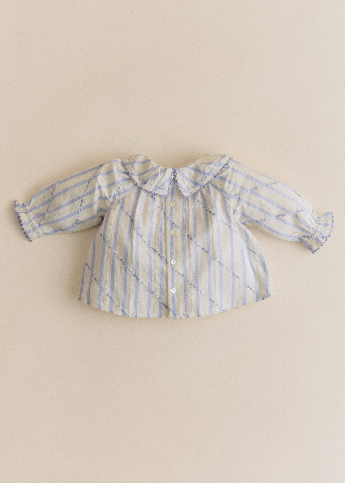 Blouse Héloïse - Rayures Lavande Broderie