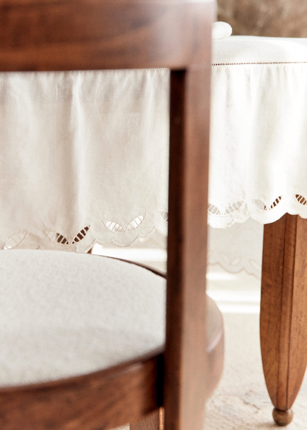 Nappe Brodée - Ecru Uni