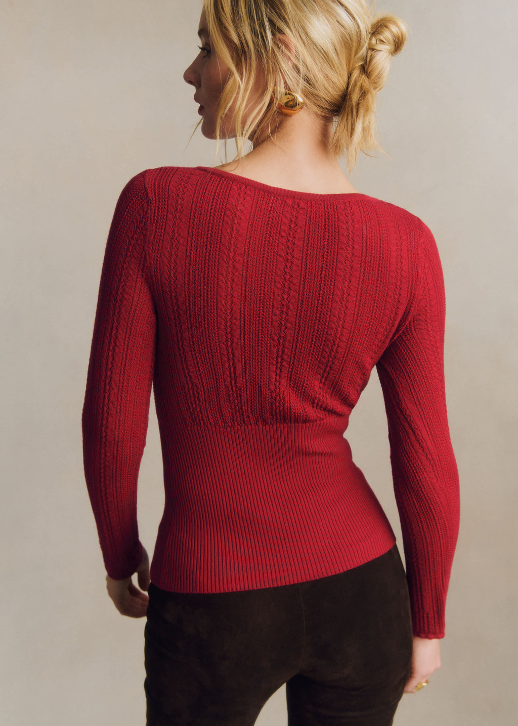 Pull Élisia - Rouge Foncé