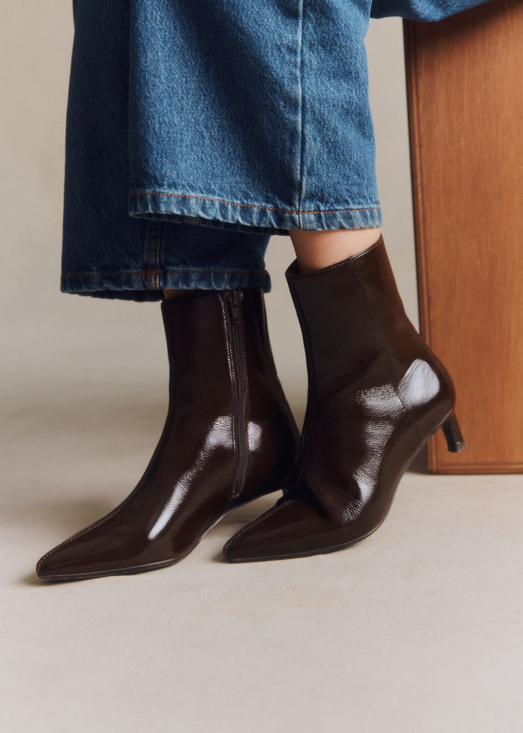 Bottines Garance - Chocolat vernis