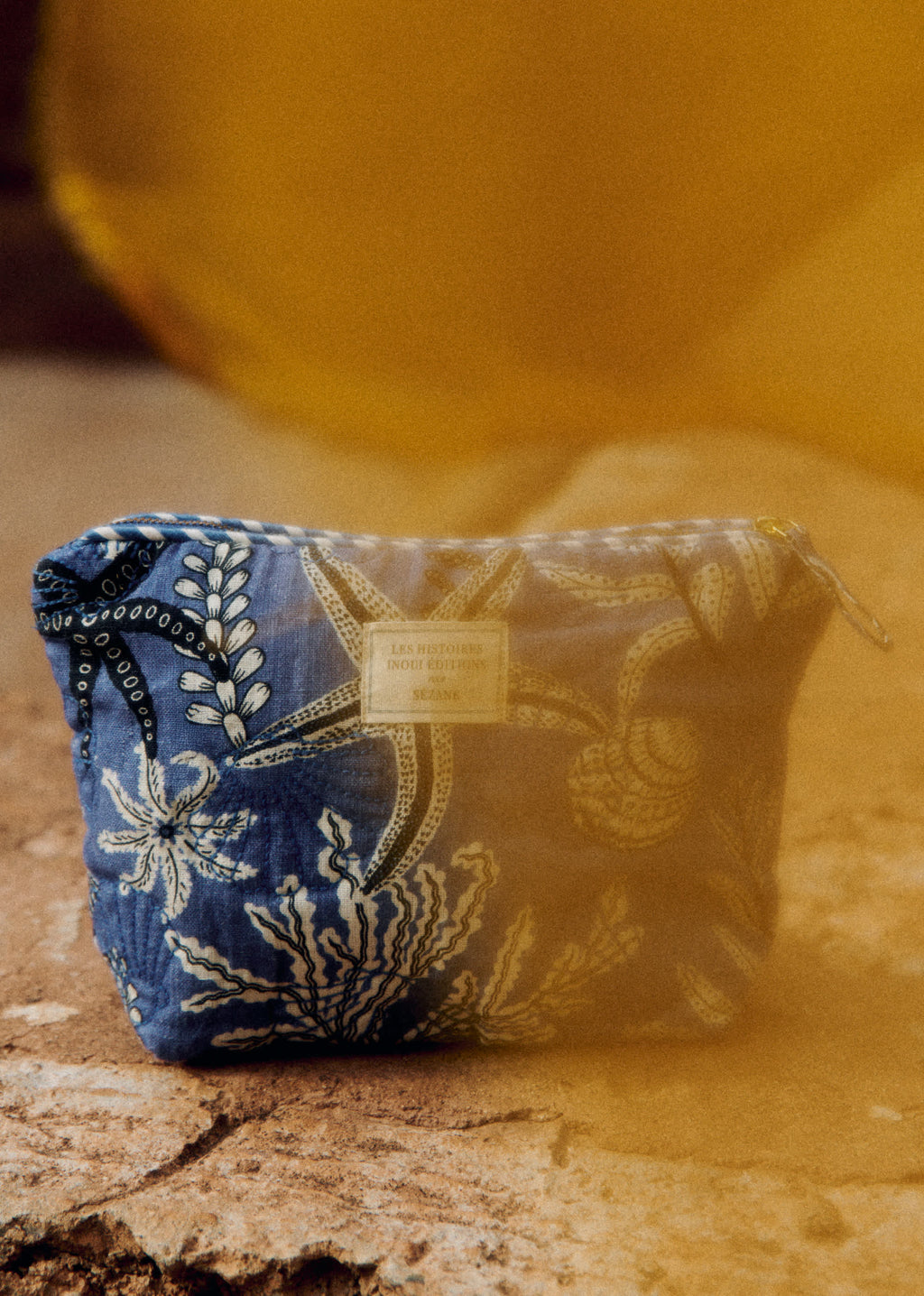 Trousse de toilette - Sézane x Inoui Editions - Imprimé Coquillages Bleu