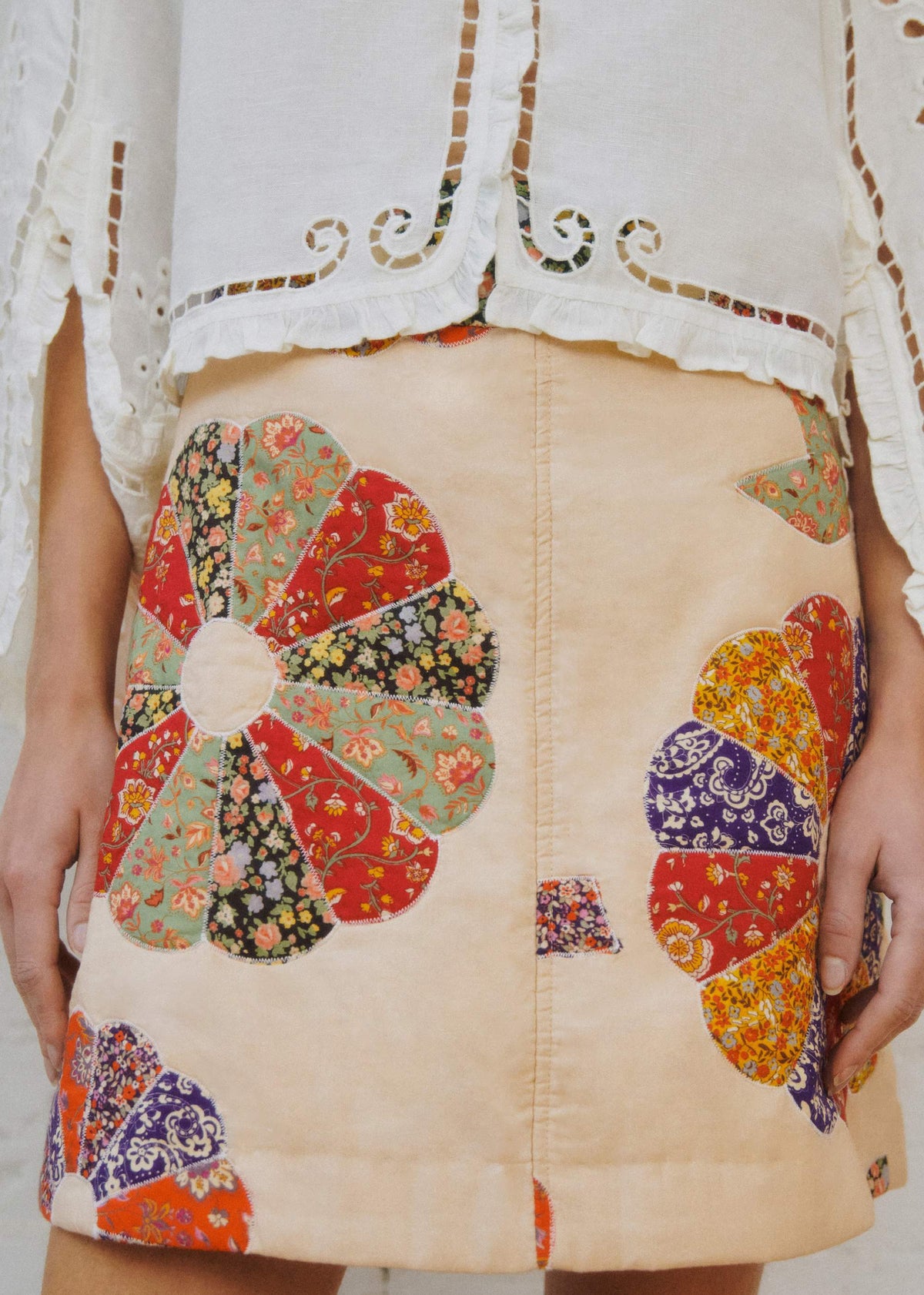 Jupe Neli - Sézane x SEA NY - Patchwork Woodstock