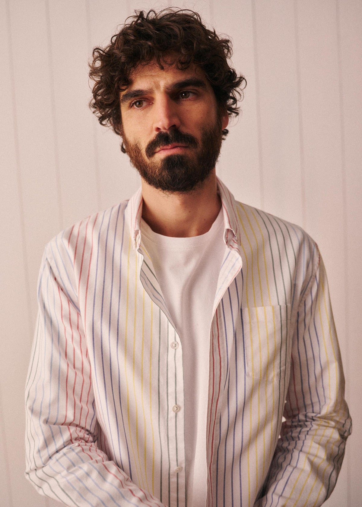 Chemise Charlie Oxford - Blanc Rayures Multicolores