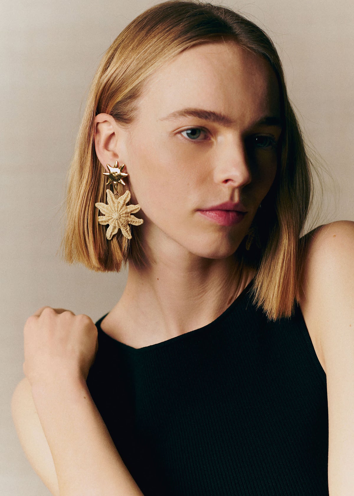 Boucles d'oreilles Marie - Naturel Doré