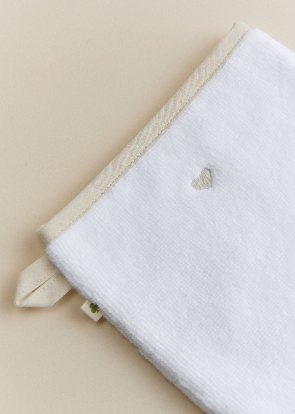 Cape de bain - Coeur Beige
