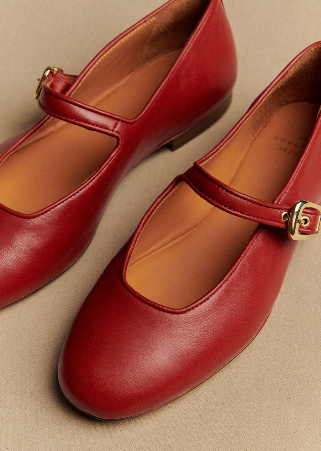Ballerines Low Valentin - Rouge Lisse