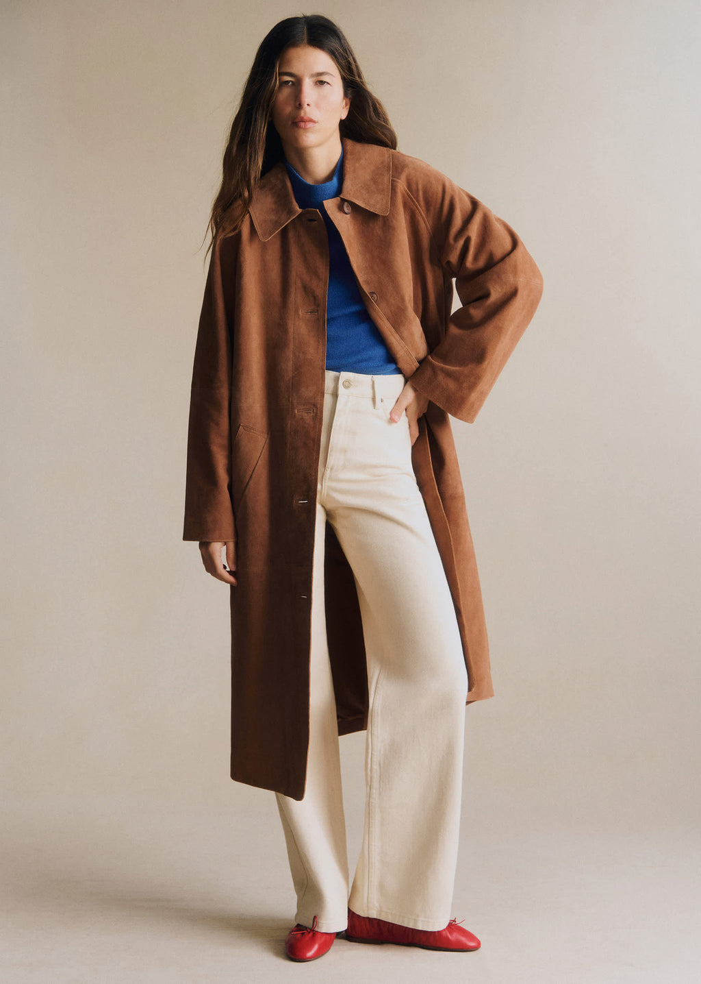 Manteau Clyde - Camel Daim