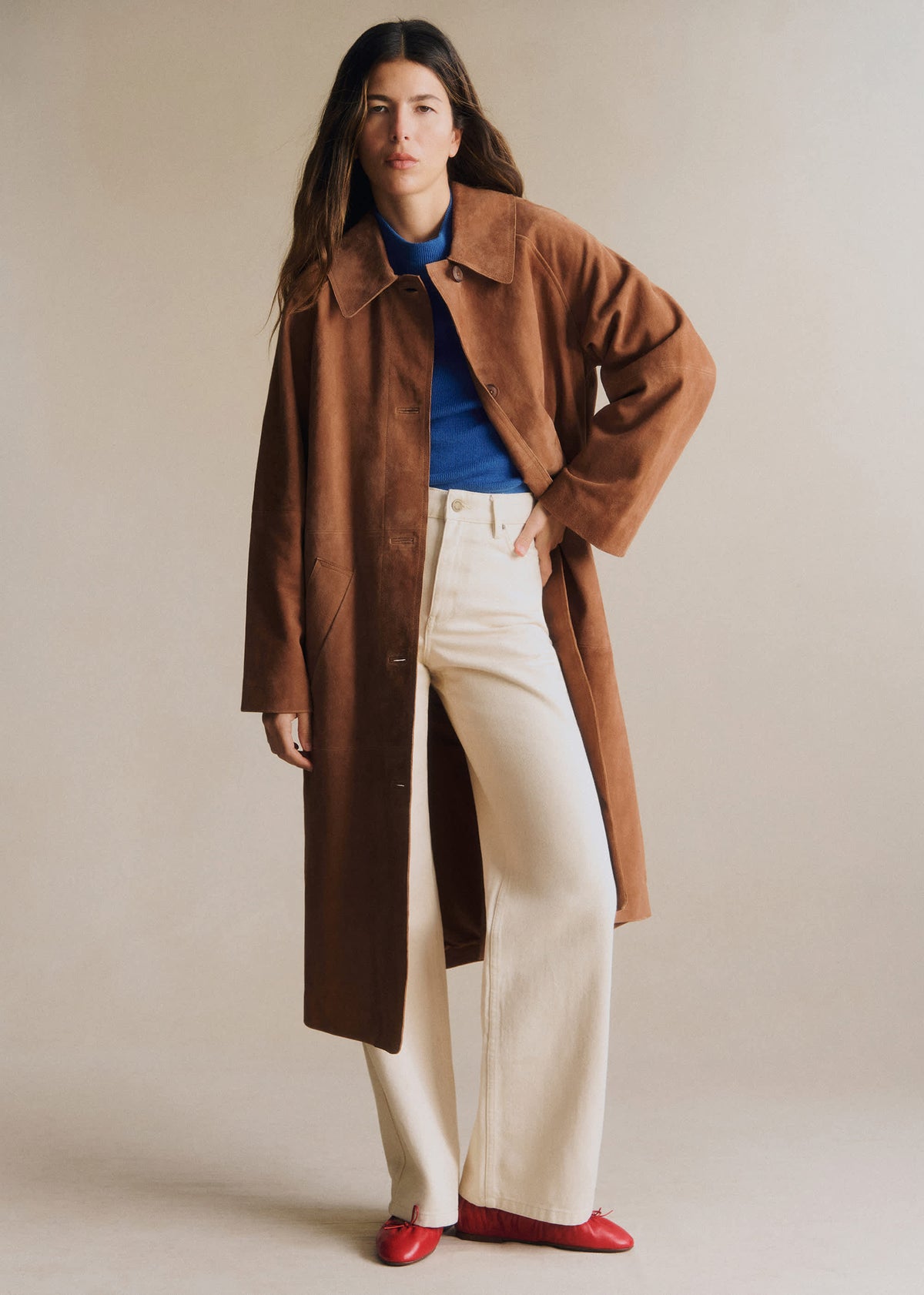 Manteau Clyde - Camel Daim