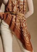 Foulard Maryse - Sézane x Antoinette Poisson - Grand Pavots Fond Café