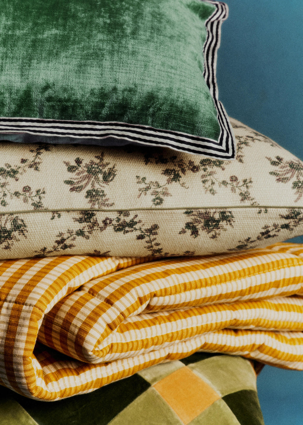 Coussin Velours Texturé - Petit modèle - Vert d'Eau