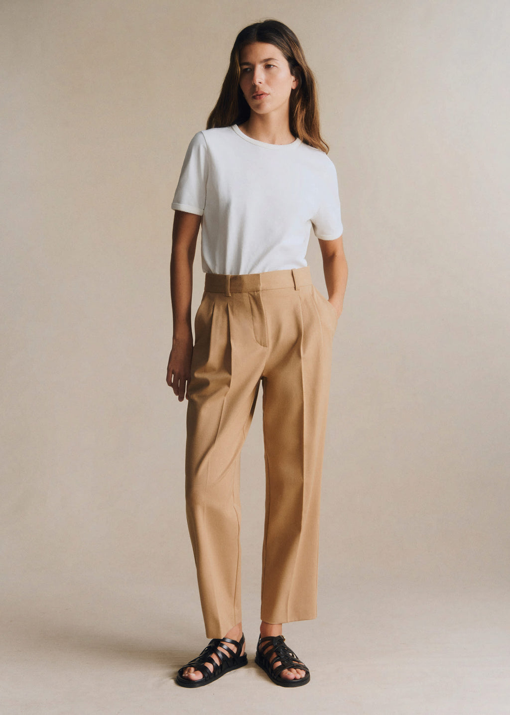 Pantalon Romain - Camel Clair