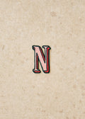 Ecusson Rose - Lettre N - Rose