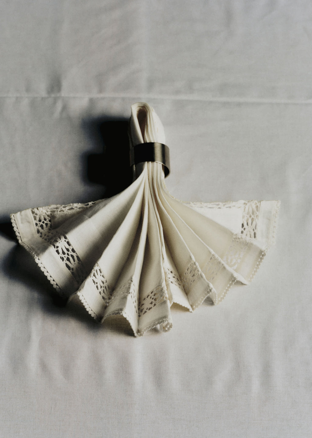 Set de 2 serviettes brodées - Ecru Uni
