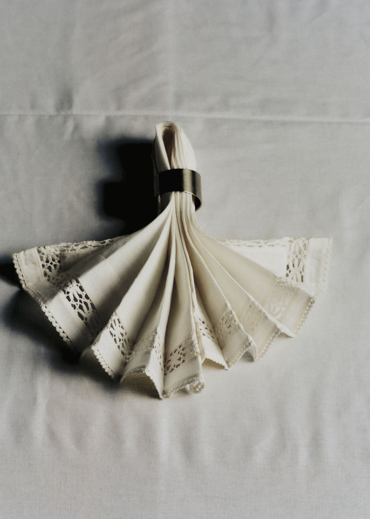 Set de 2 serviettes brodées - Ecru Uni