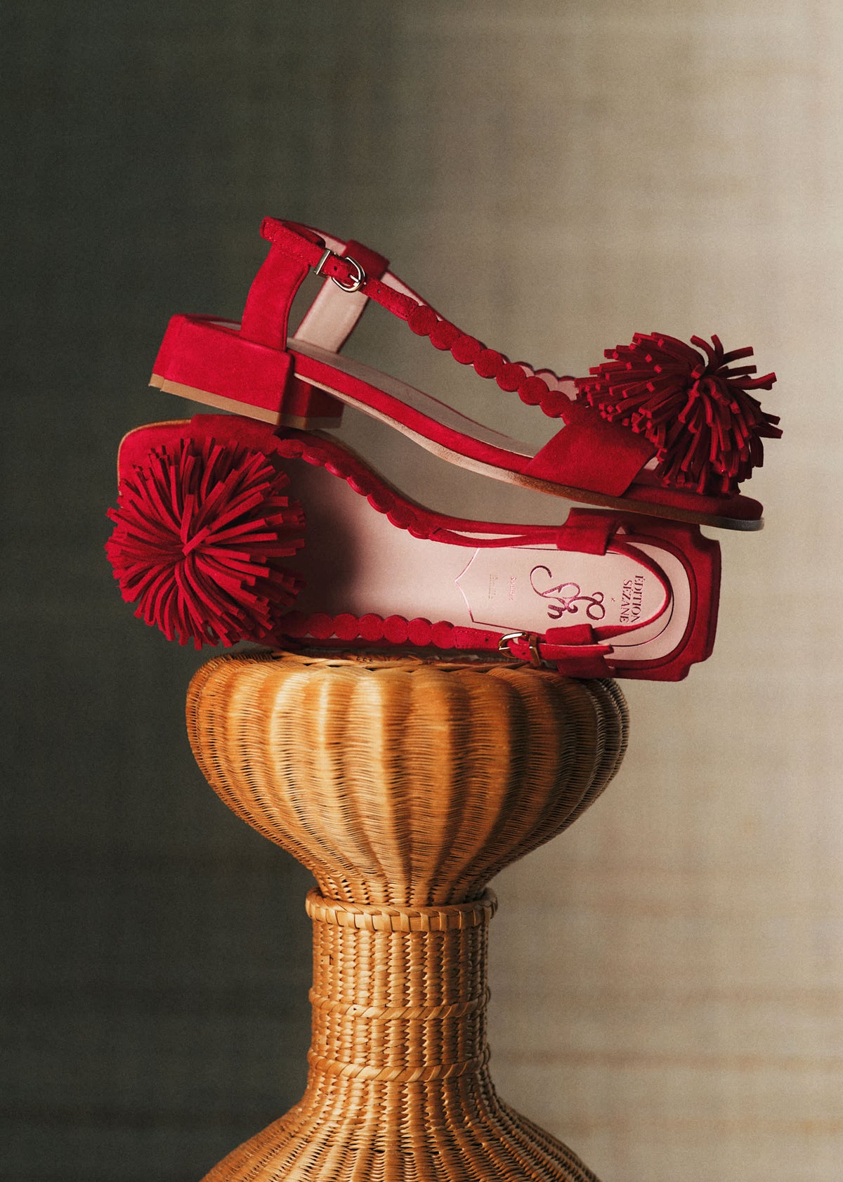 Sandales Émilie - CFM Souliers x Editions Sézane - Velours Rouge