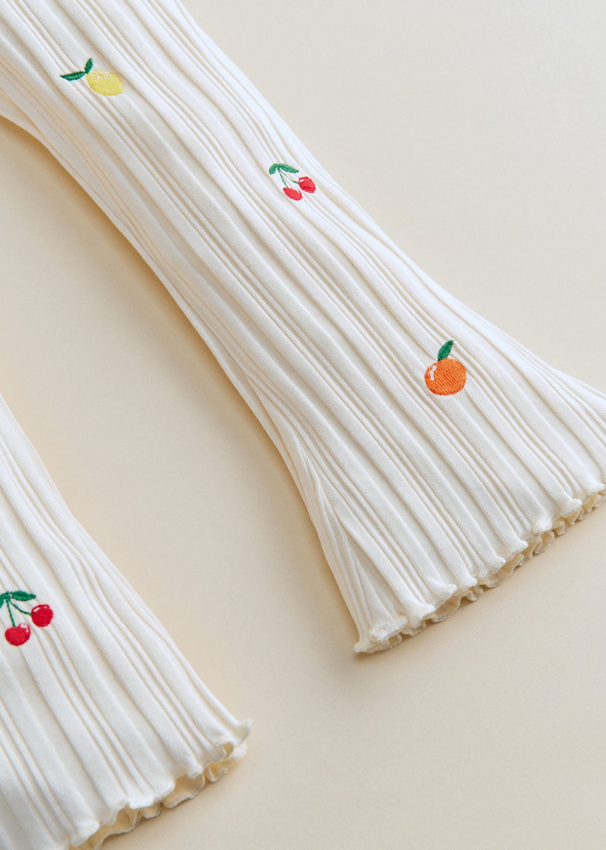 Pantalon Julia - Ecru / Broderie Fruit