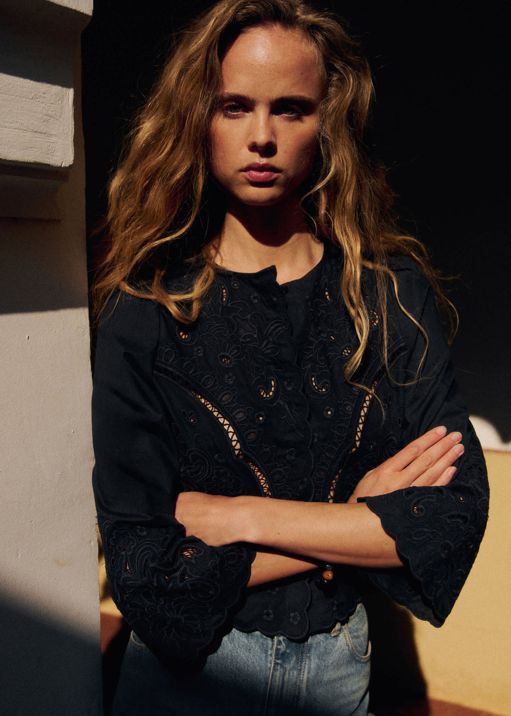 Chemise Alycia - Broderie Placée Noire