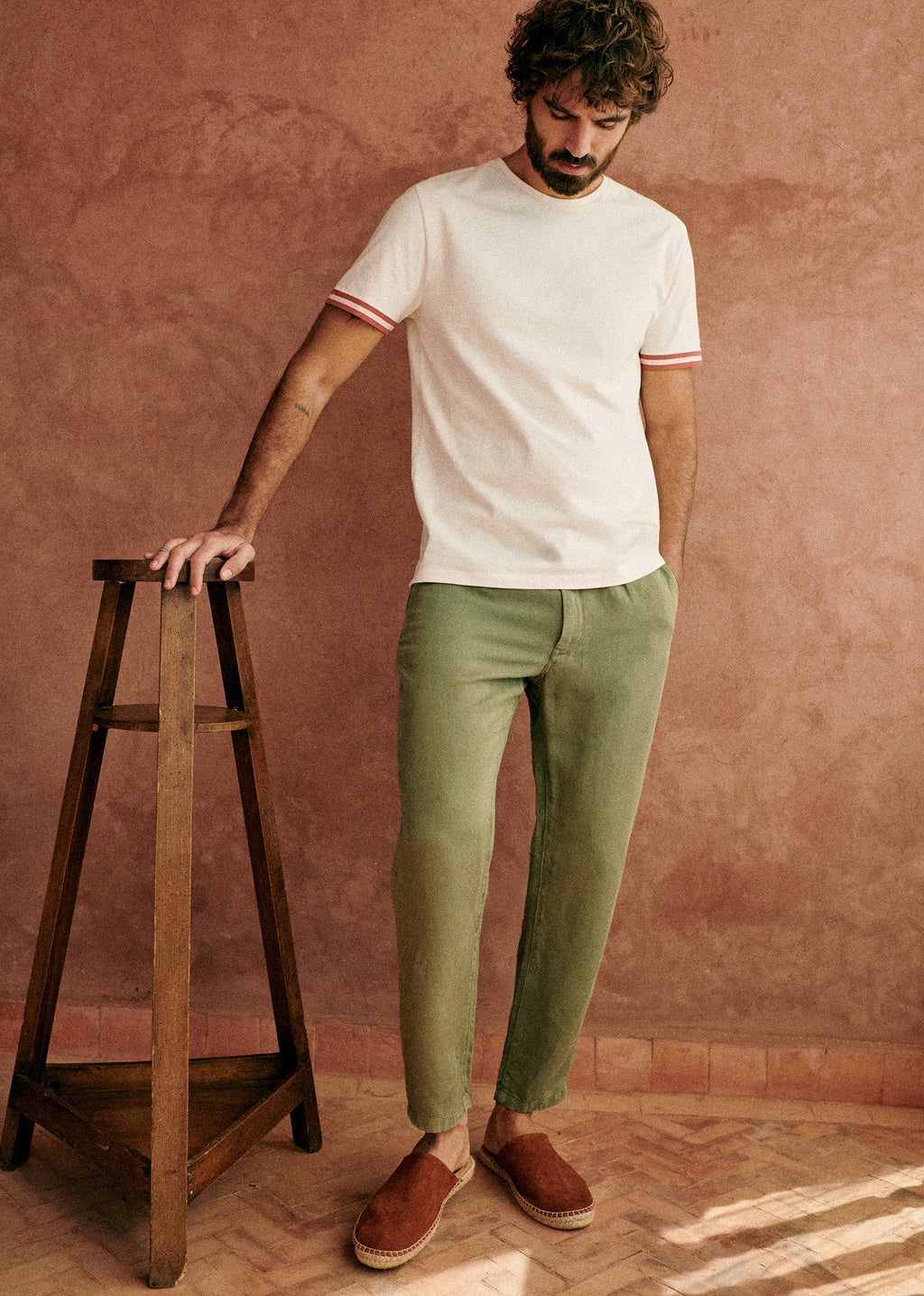 T-Shirt Lucio - Écru Rayures Rose