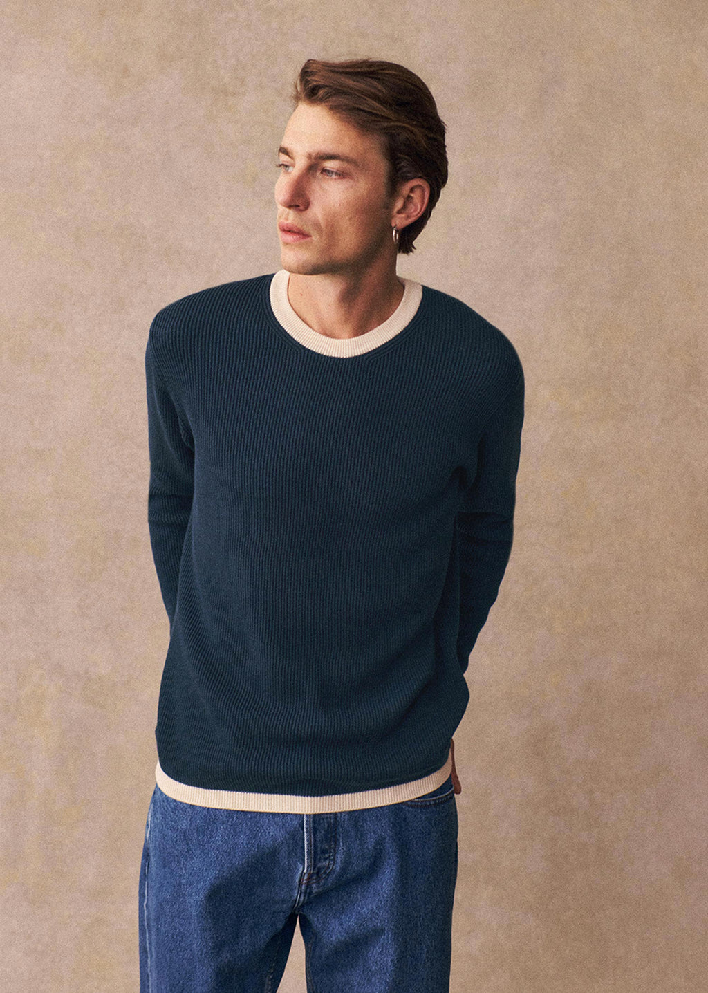 Pull Fenno - Bleu / Ecru