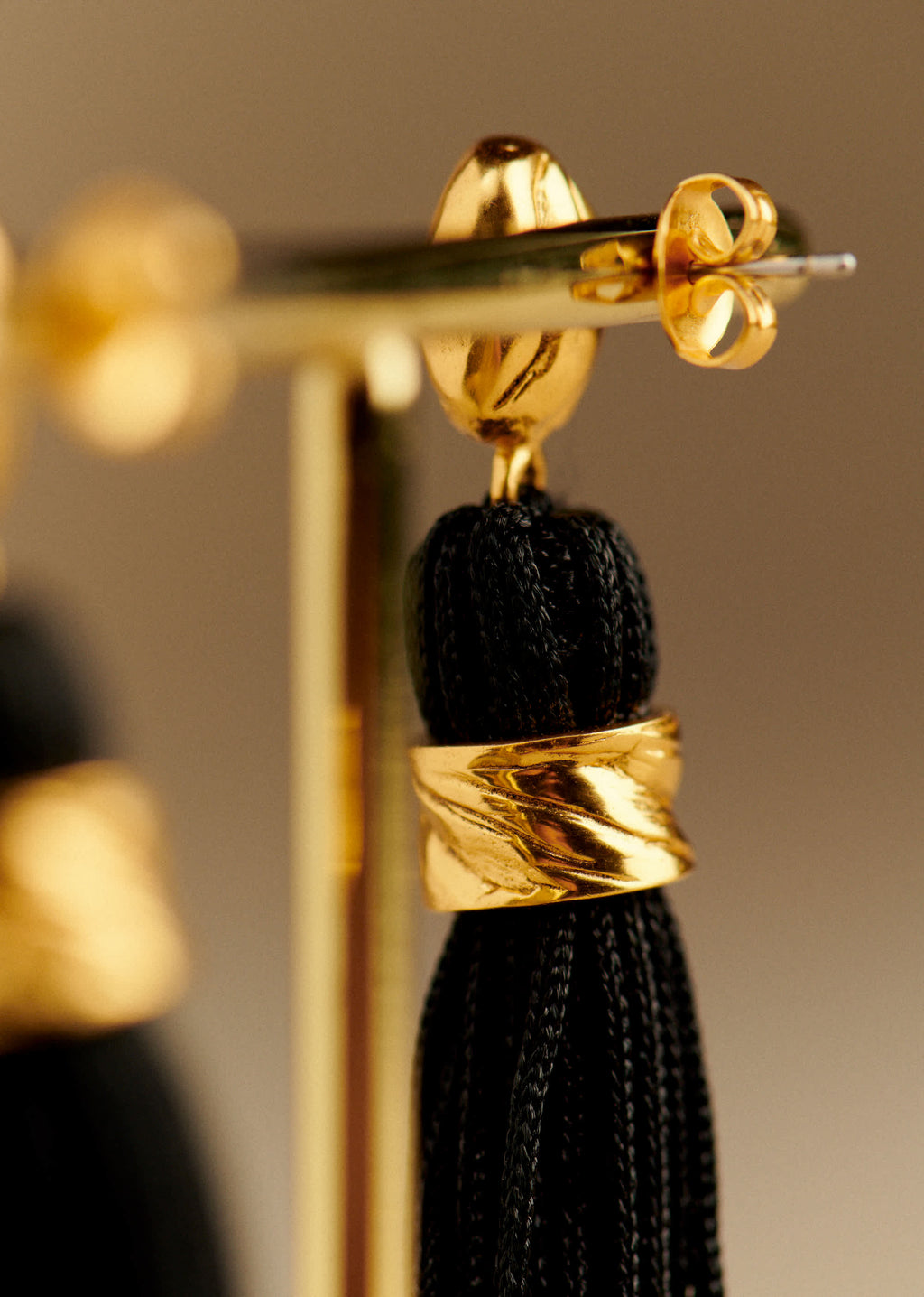 Boucles d'oreilles Bella - Noir Doré