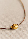 Bracelet Cléo - Chocolat - Lettre I