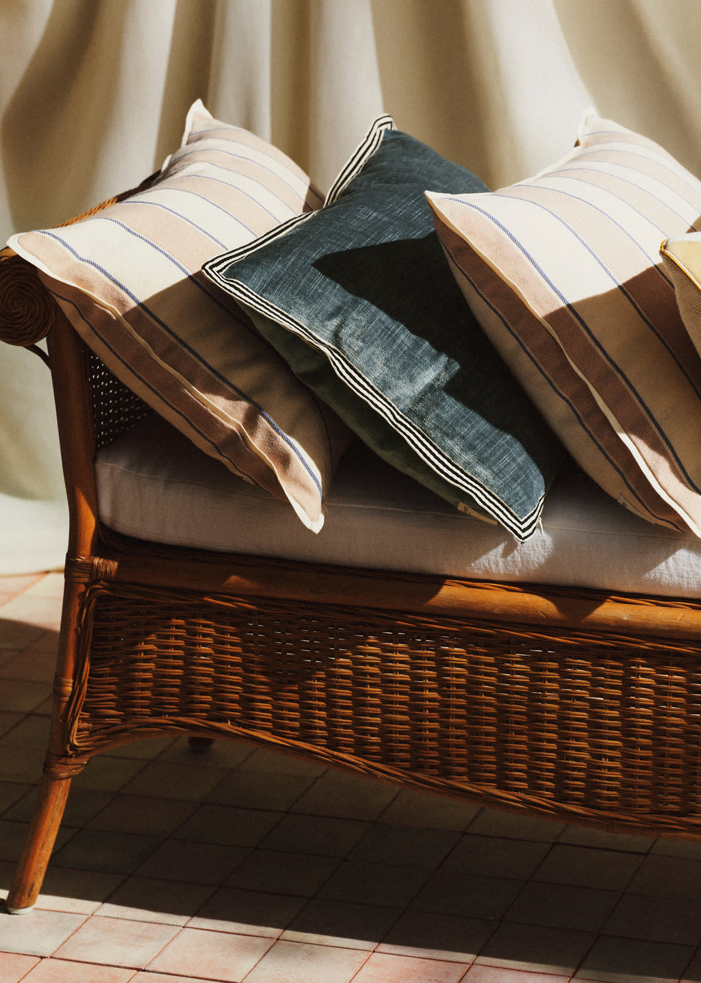Coussin Velours Texturé - Grand modèle - Bleu