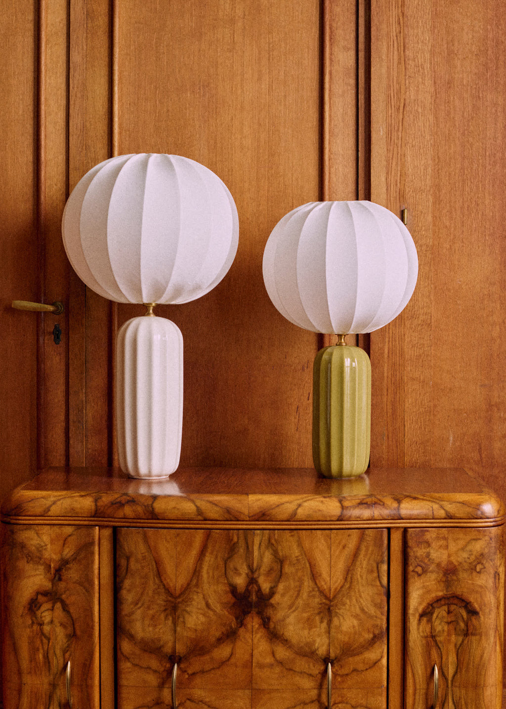 Lampe Traviata grand modèle - Ecru - Abat-jour Sonate - Écru
