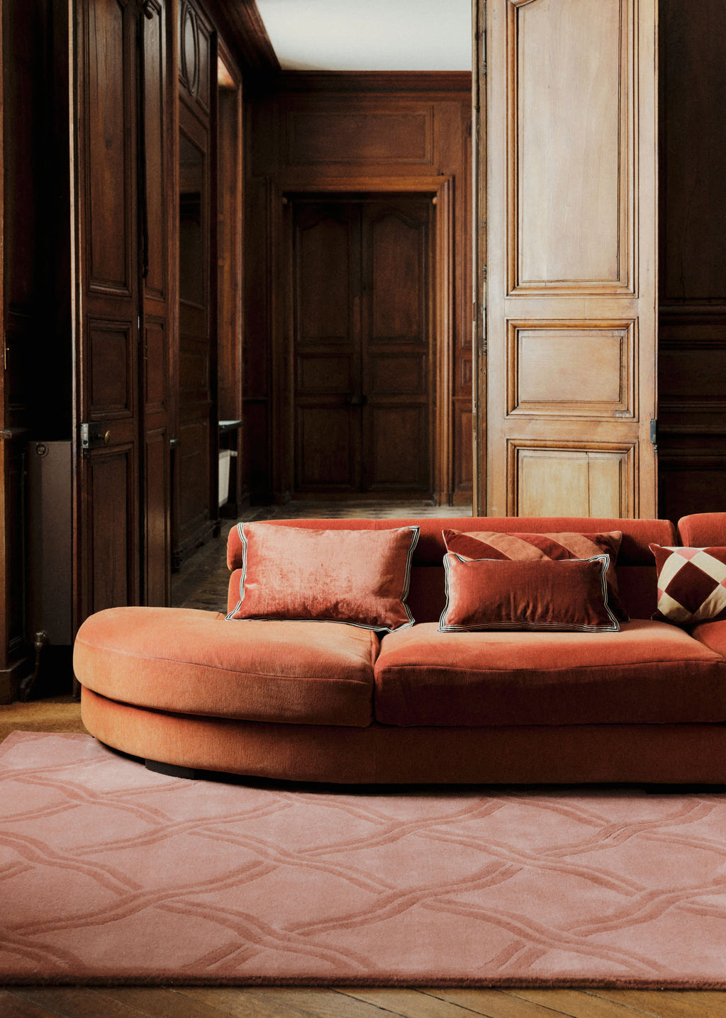 Coussin Velours Texturé - Grand modèle - Sienne