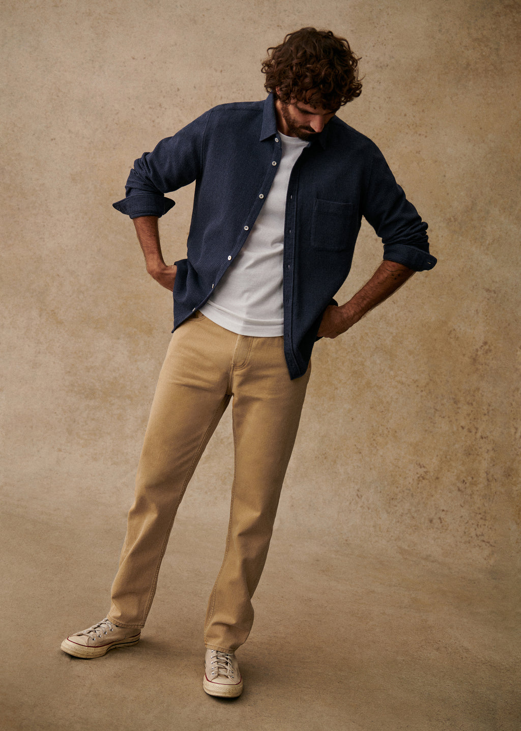 Chemise Lars Waffle - Bleu Chiné