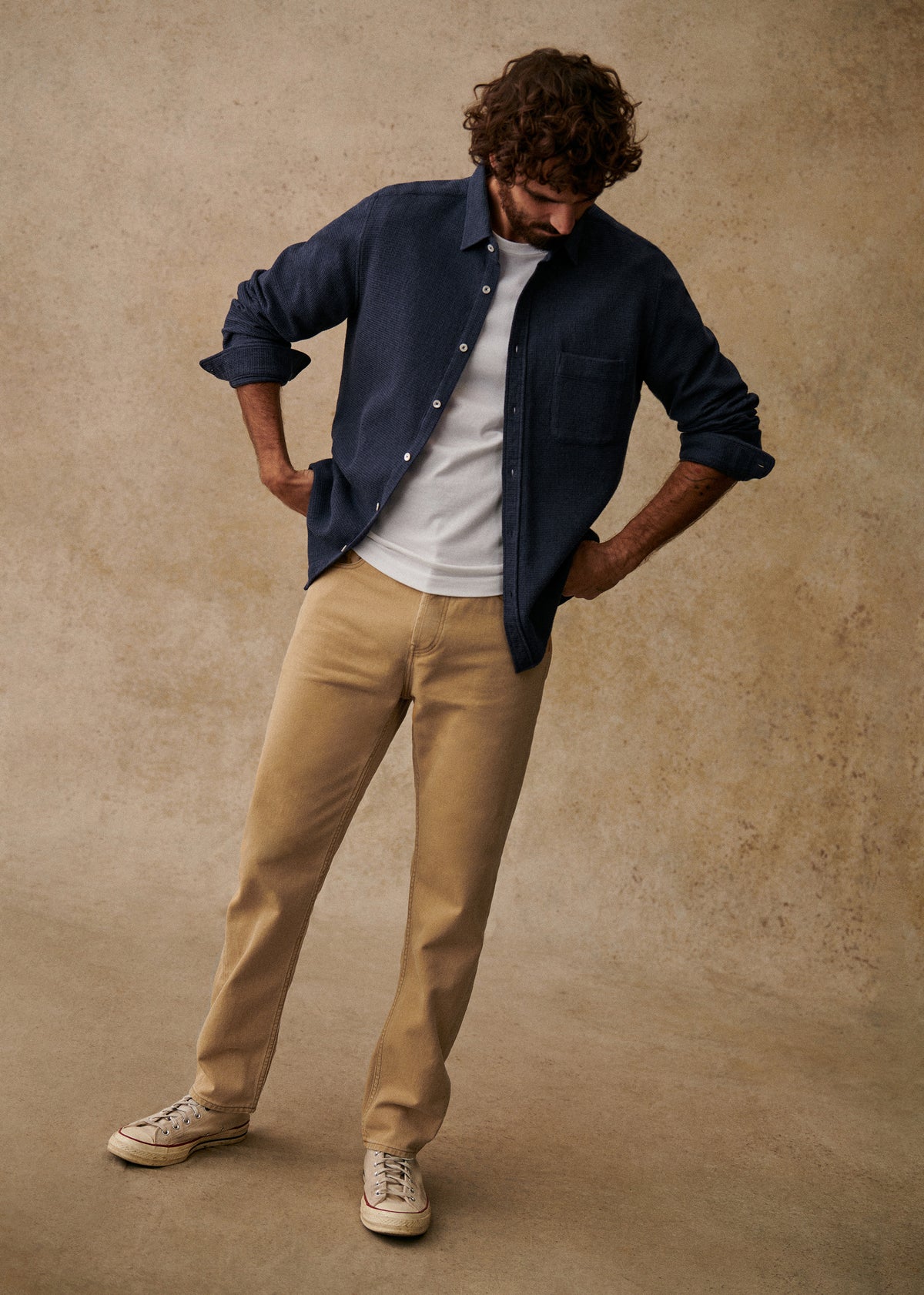 Chemise Lars Waffle - Bleu Chiné
