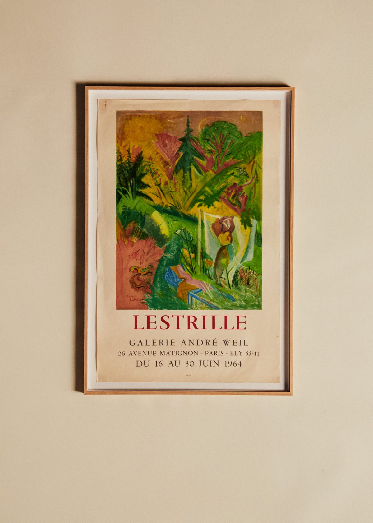 Affiche Galerie André Weil, Lestrille, 1964 - 57,5 x 84,5 cm