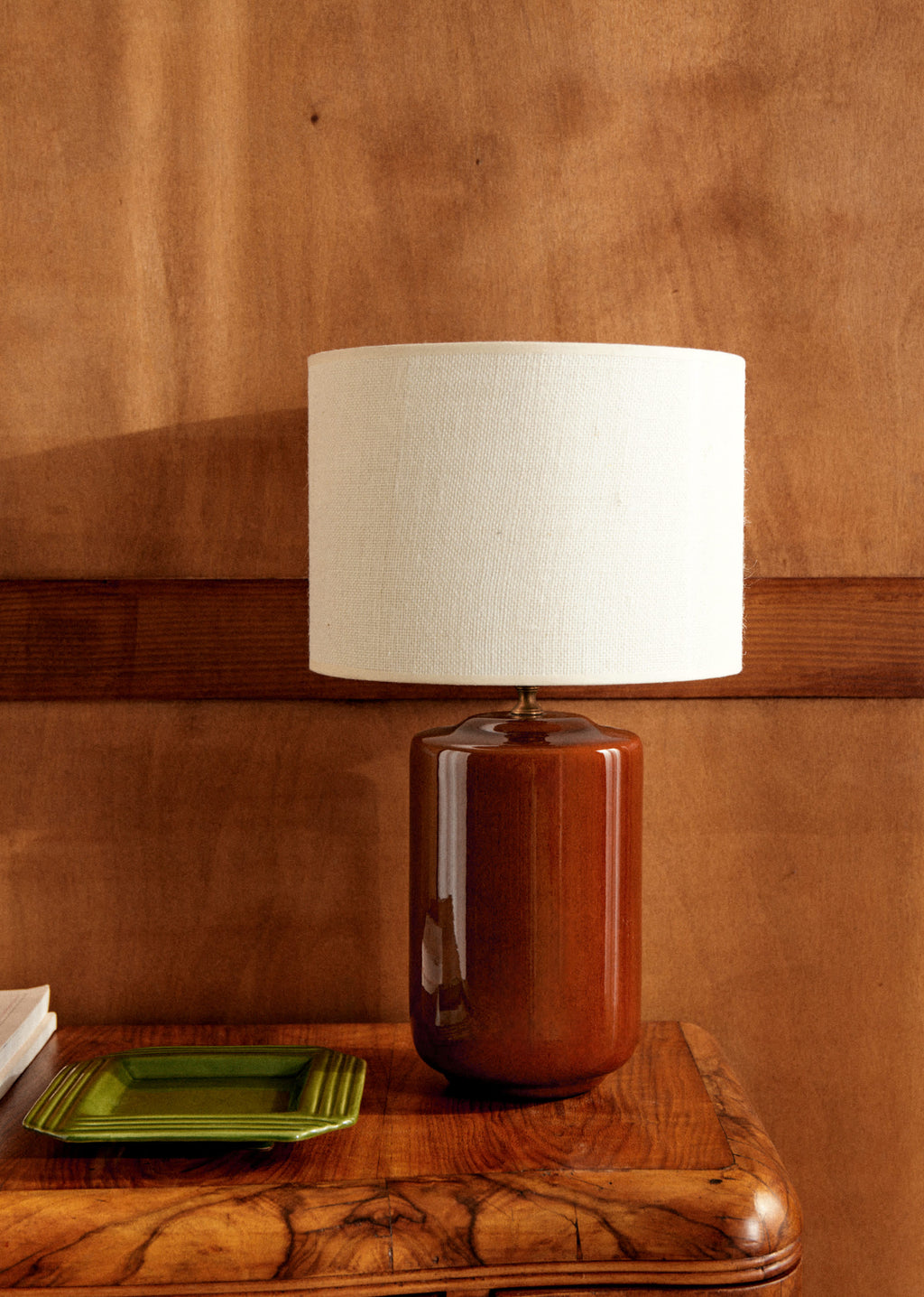 Lampe Mezzo - Caramel - Abat-jour Dolce - Jute Écru