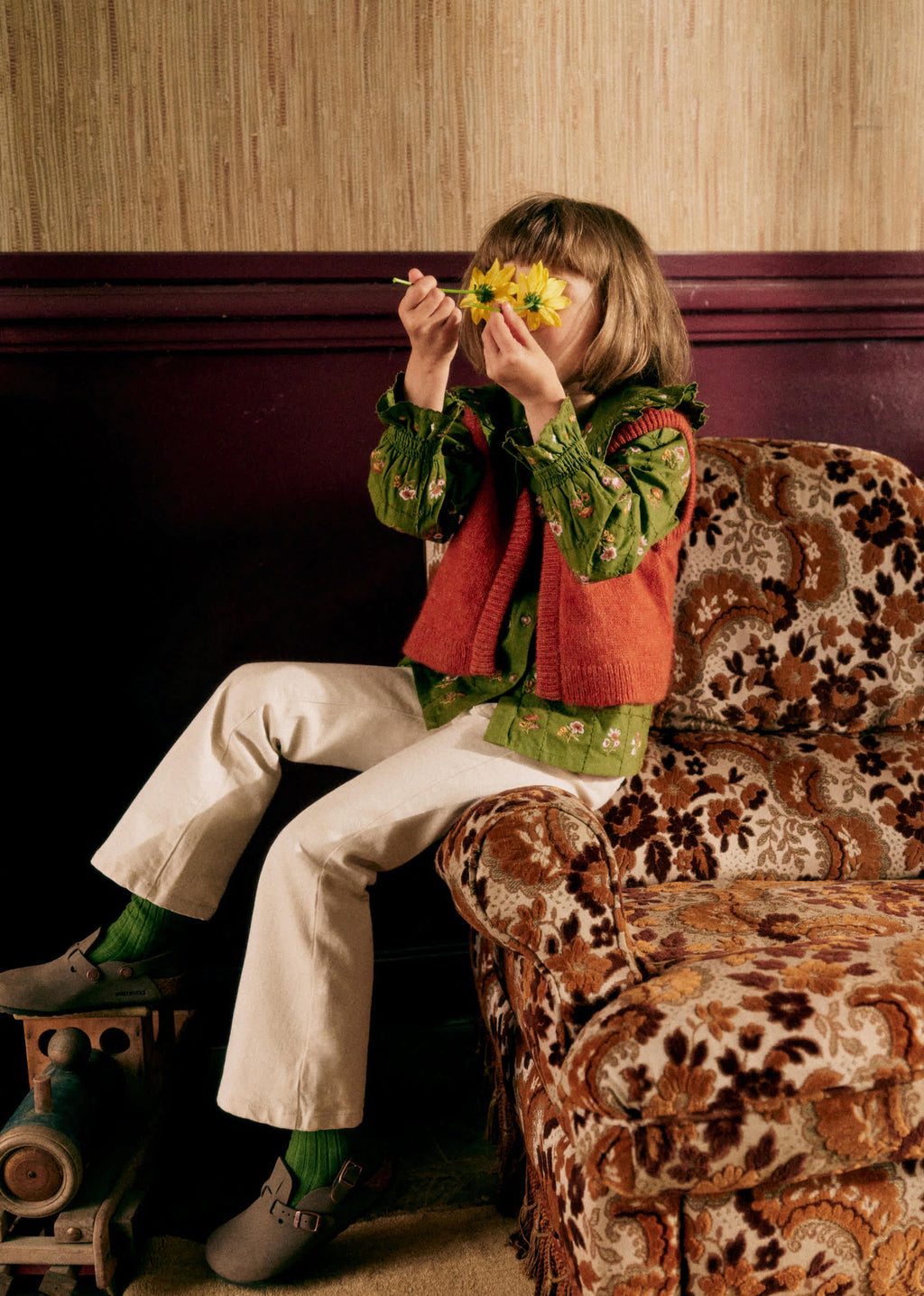 Chemise Margot - Olive / broderie herbier