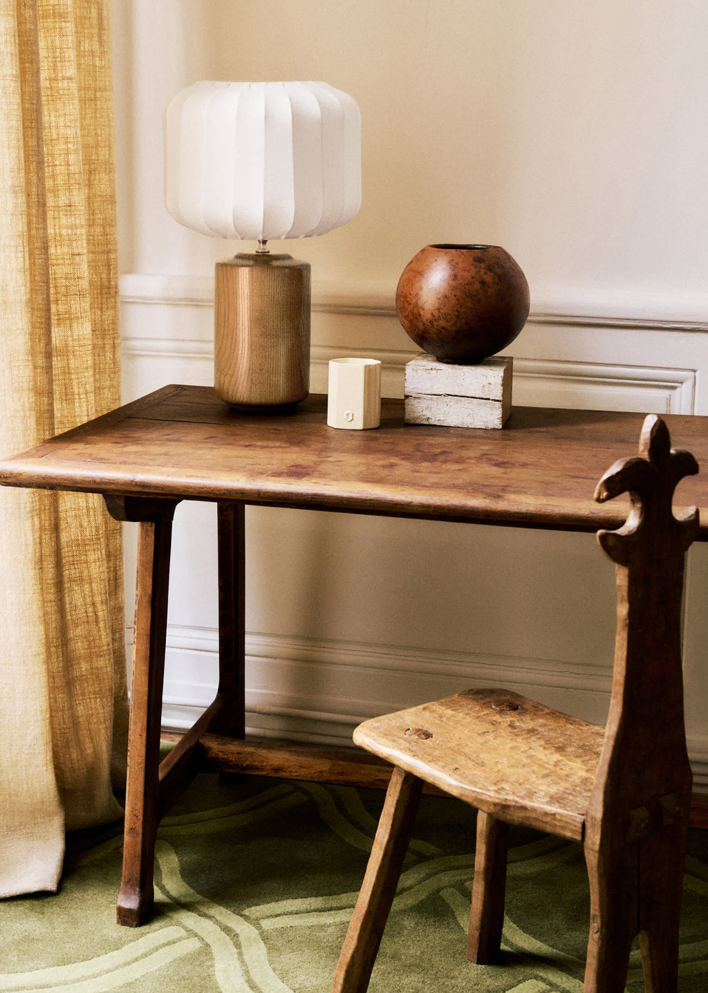 Lampe Mezzo - Bois - Abat-jour Mezzo - Écru