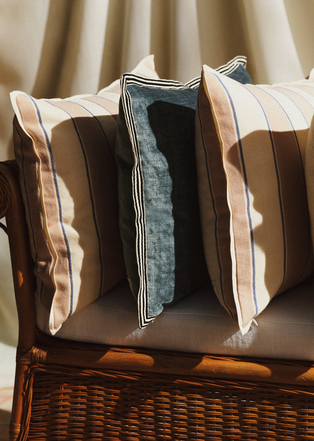 Coussin Velours Texturé - Grand modèle - Bleu