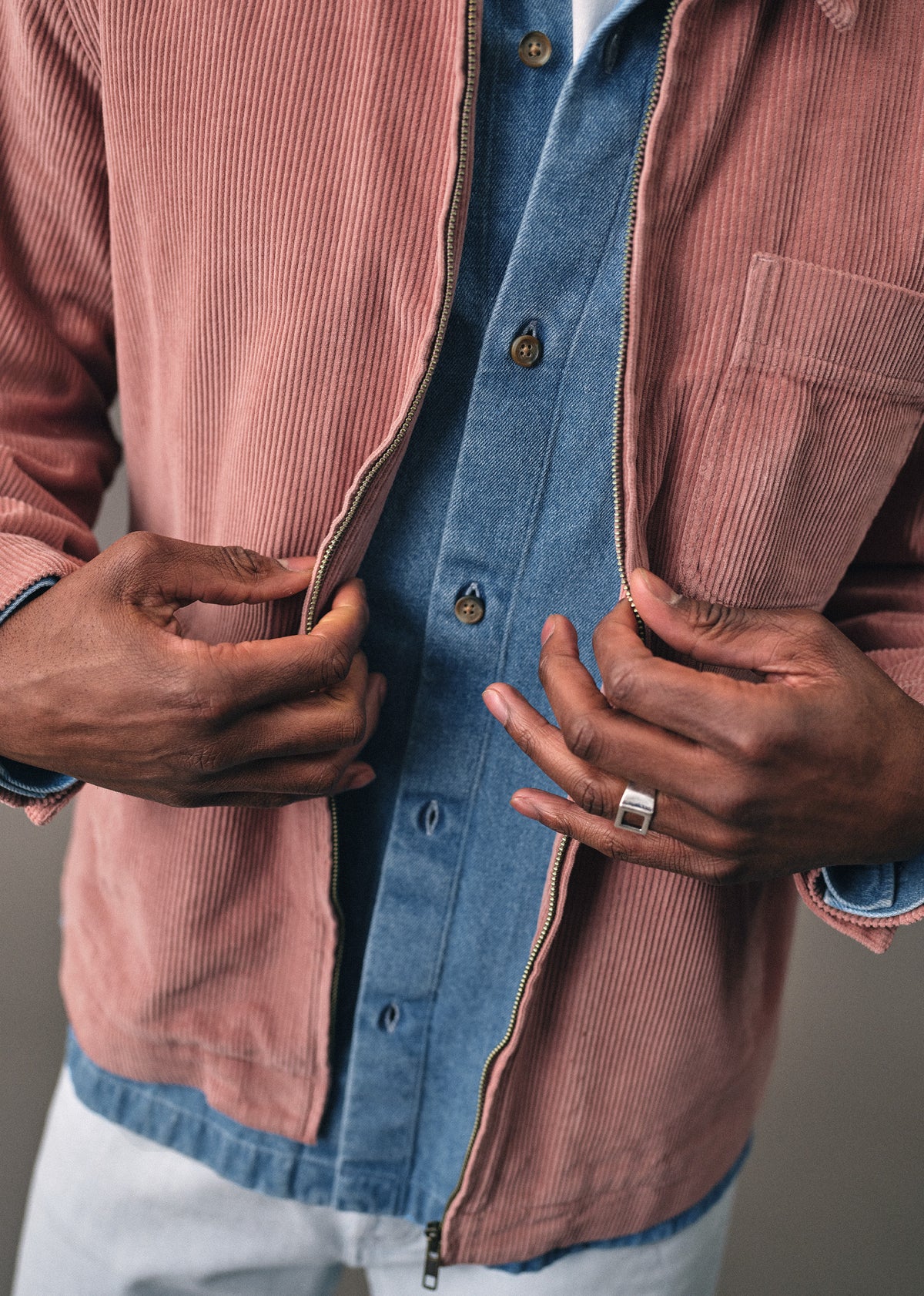 Veste Benson Velours Côtelé - Vieux Rose