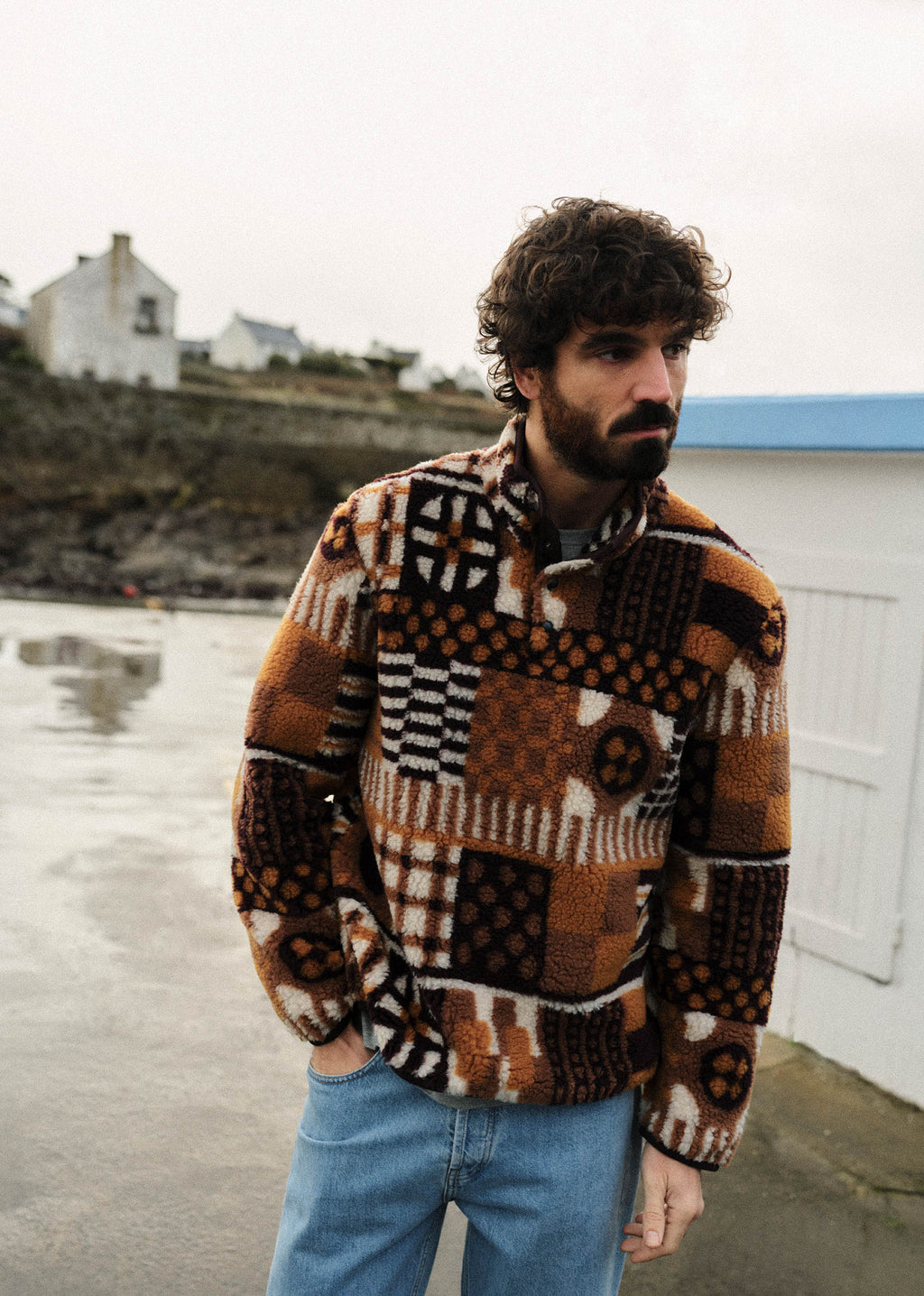 Polaire Tucker Motifs - Géométriques Bordeaux