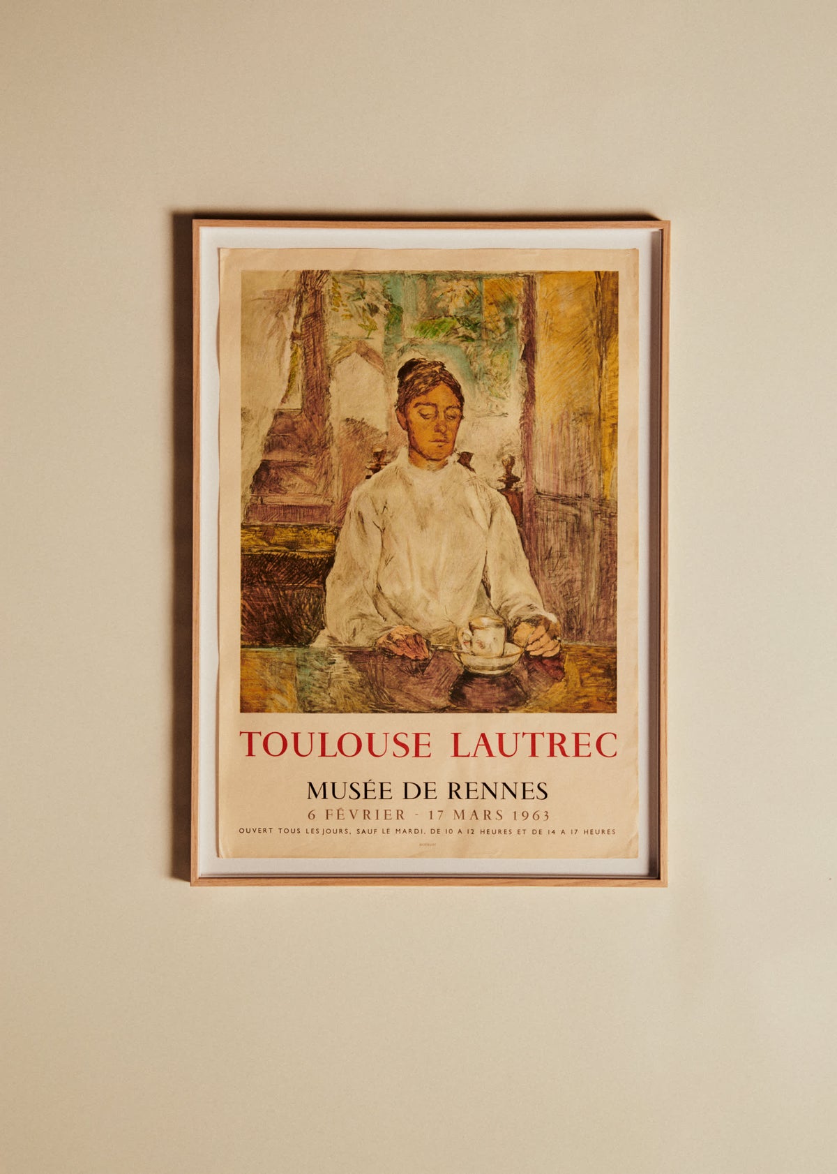 Affiche Musée de Rennes, Toulouse Lautrec, 1963 - 58,5 x 81,5 cm